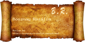 Bosznay Rozália névjegykártya
