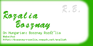 rozalia bosznay business card